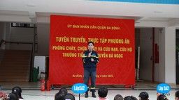 Trường Tiểu học Nguyễn Bá Ngọc tham gia tuyên truyền, thực tập phương án Phòng cháy chữa cháy và cứu hộ cứu nạn năm 2021