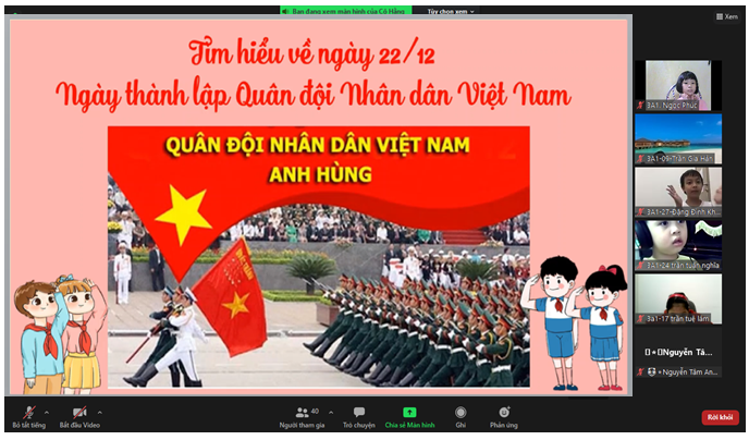 Trường Tiểu học Nguyễn Bá Ngọc kỷ niệm ngày thành lập Quân đội nhân dân Việt Nam (22/12/1994 - 22/12/2021)