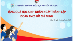 Chi đoàn trường tiểu học Nguyễn Bá Ngọc tặng quà cho học sinh nhân ngày thành lập Đoàn TNCS Hồ Chí Minh