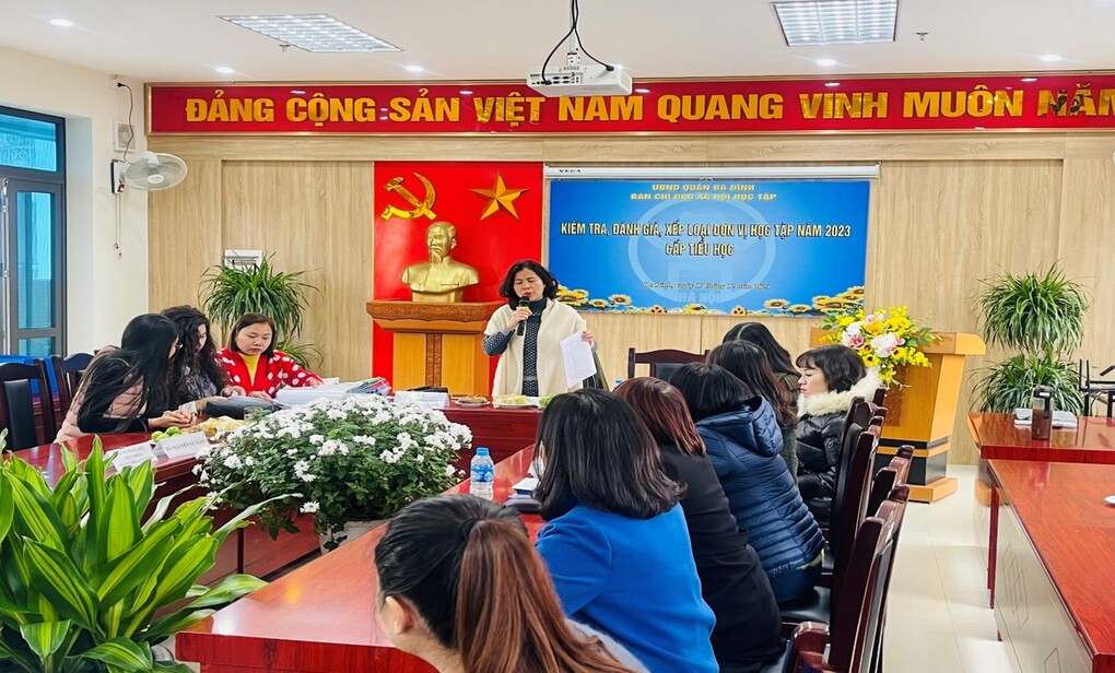 Trường Tiểu học Nguyễn Bá Ngọc tham gia Công tác kiểm tra việc Đánh giá, xếp loại Đơn vị học tập năm 2023