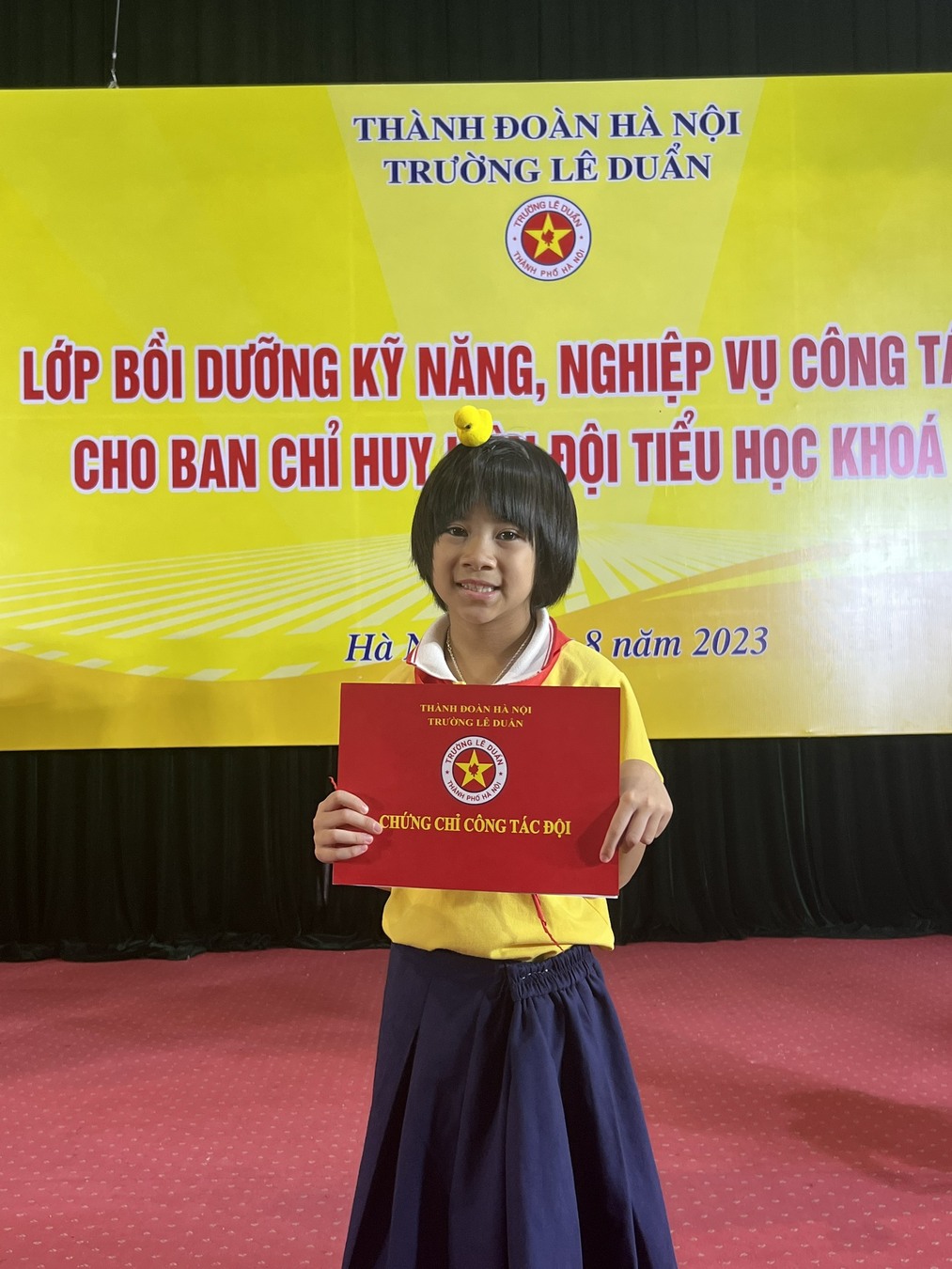 Học sinh Nguyễn Ngọc Lam Anh hoàn thành khóa tập huấn “Bồi dưỡng công tác Đội năm 2023”